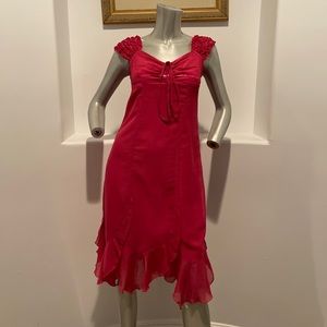 Poupine Sleeveless Chiffon Pink Dress